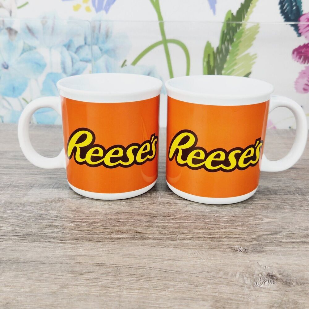 Galerie Reeses Peanut Butter 12 Oz Ceramic Coffee Cups Mugs Set of 2 Hersheys